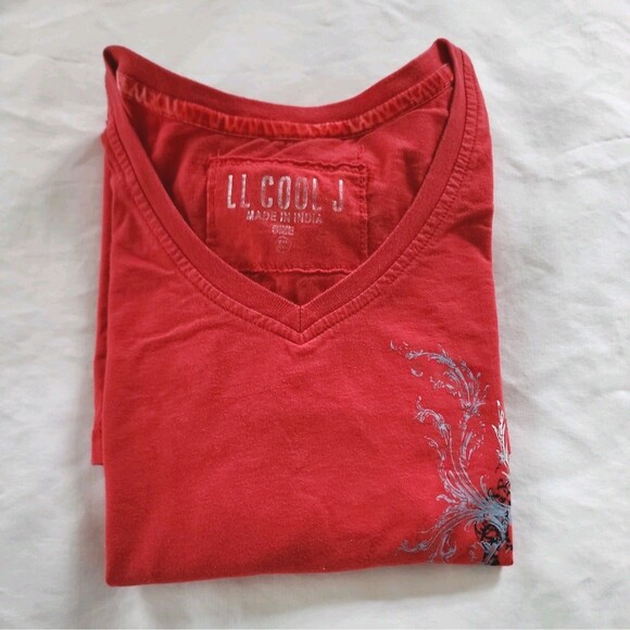 LL Cool J T-Shirt Men's Sz XXL Red Short Sleeve Shirt Streetware Y2K Trend Retro - Picture 9 of 10